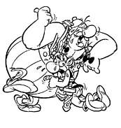 coloriage Asterix et obelix mort de rire